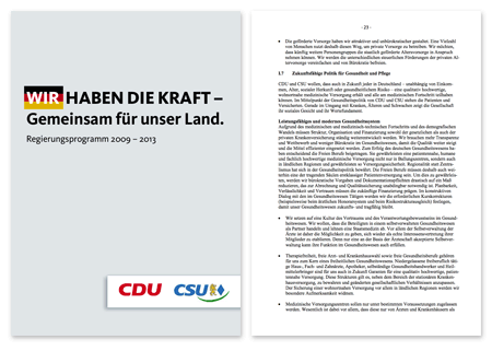 CDU/CSU Wahlprogramm 2009