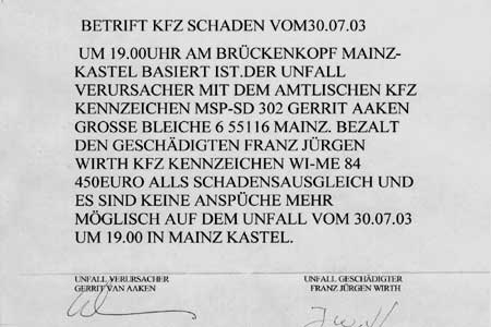 Betrift KFZ-Schaden...