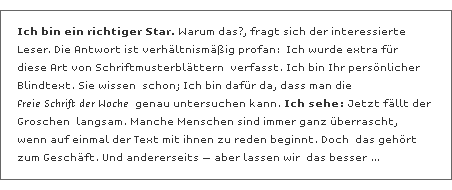 Textabschnitt in der Unibody