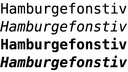 4 Schnitte der Vera Sans Mono