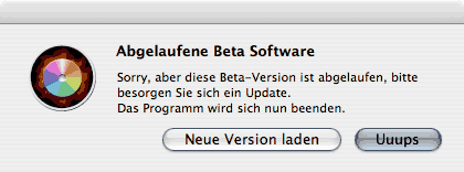 Abgelaufene Beta-Software