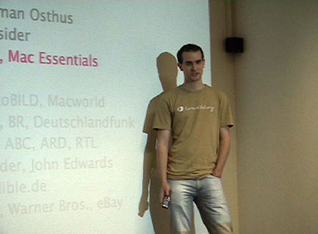 Gerrit bei seinem Vortrag �ber Podcasting & Loudblog