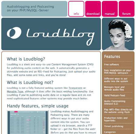 Loudblog Screen