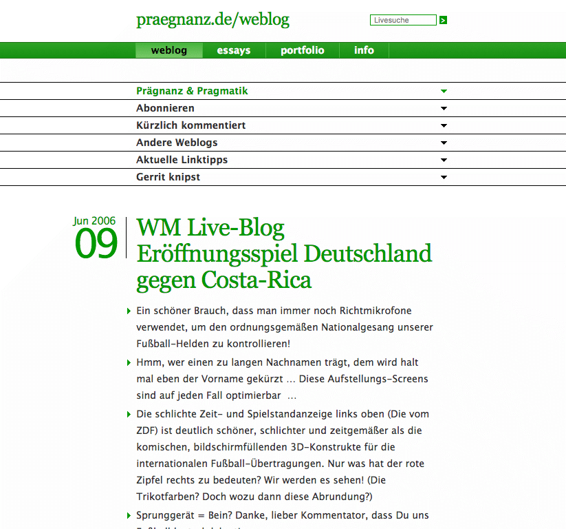 Screenshot von praegnanz.de v3